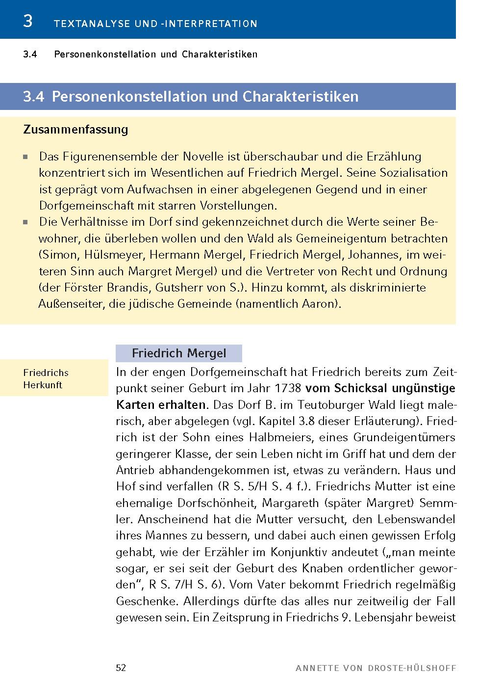 Beispielinhalt (Bild) Die Judenbuche von Annette von Droste-Hülshoff - Textanalyse und Interpretation