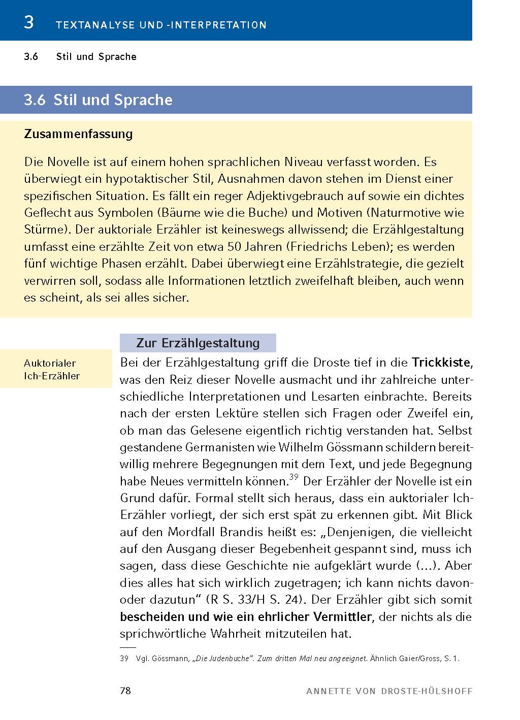 Beispielinhalt (Bild) Die Judenbuche von Annette von Droste-Hülshoff - Textanalyse und Interpretation