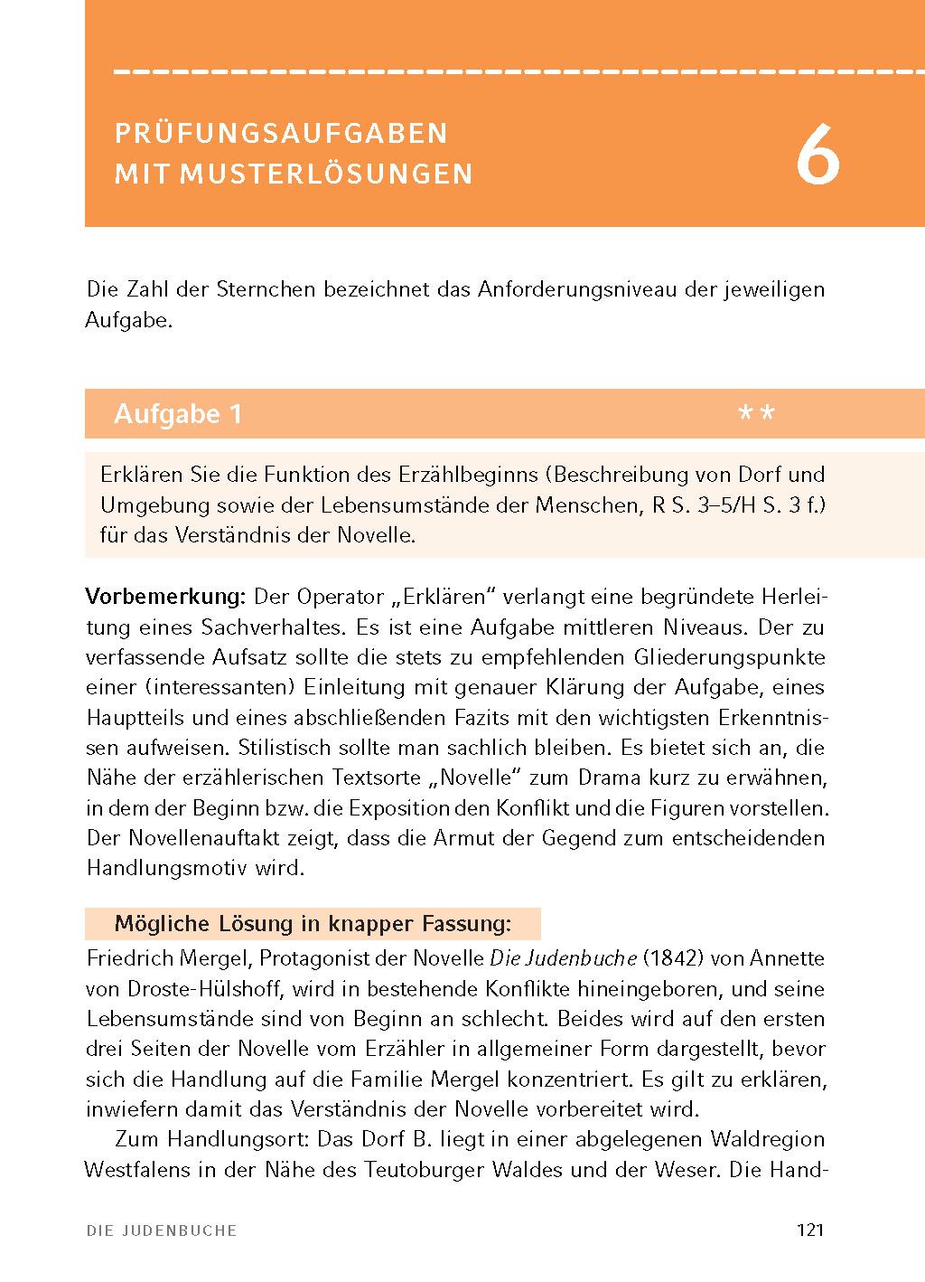 Beispielinhalt (Bild) Die Judenbuche von Annette von Droste-Hülshoff - Textanalyse und Interpretation
