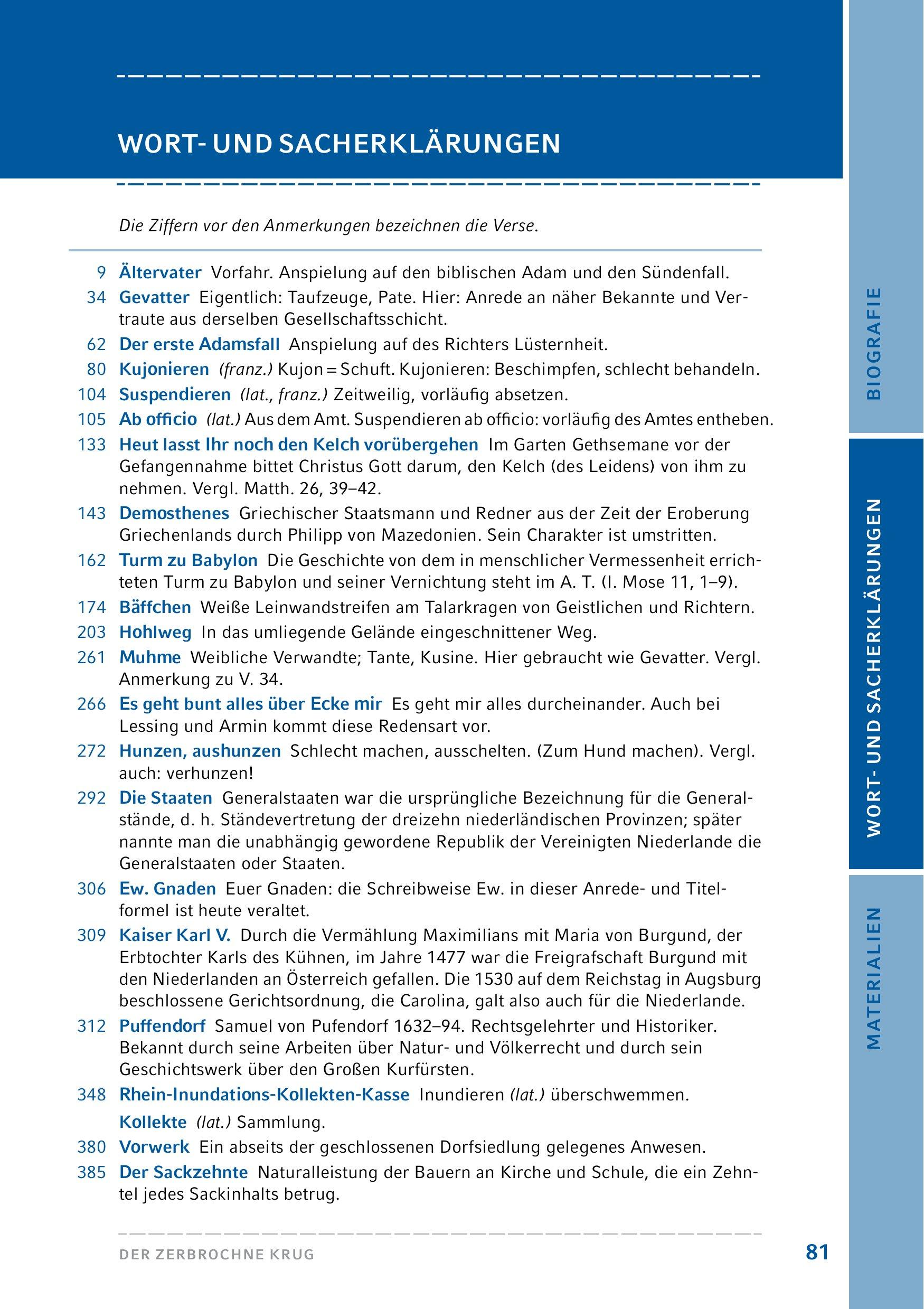 Beispielinhalt (Bild) Der zerbrochne Krug (Textausgabe mit Variant)