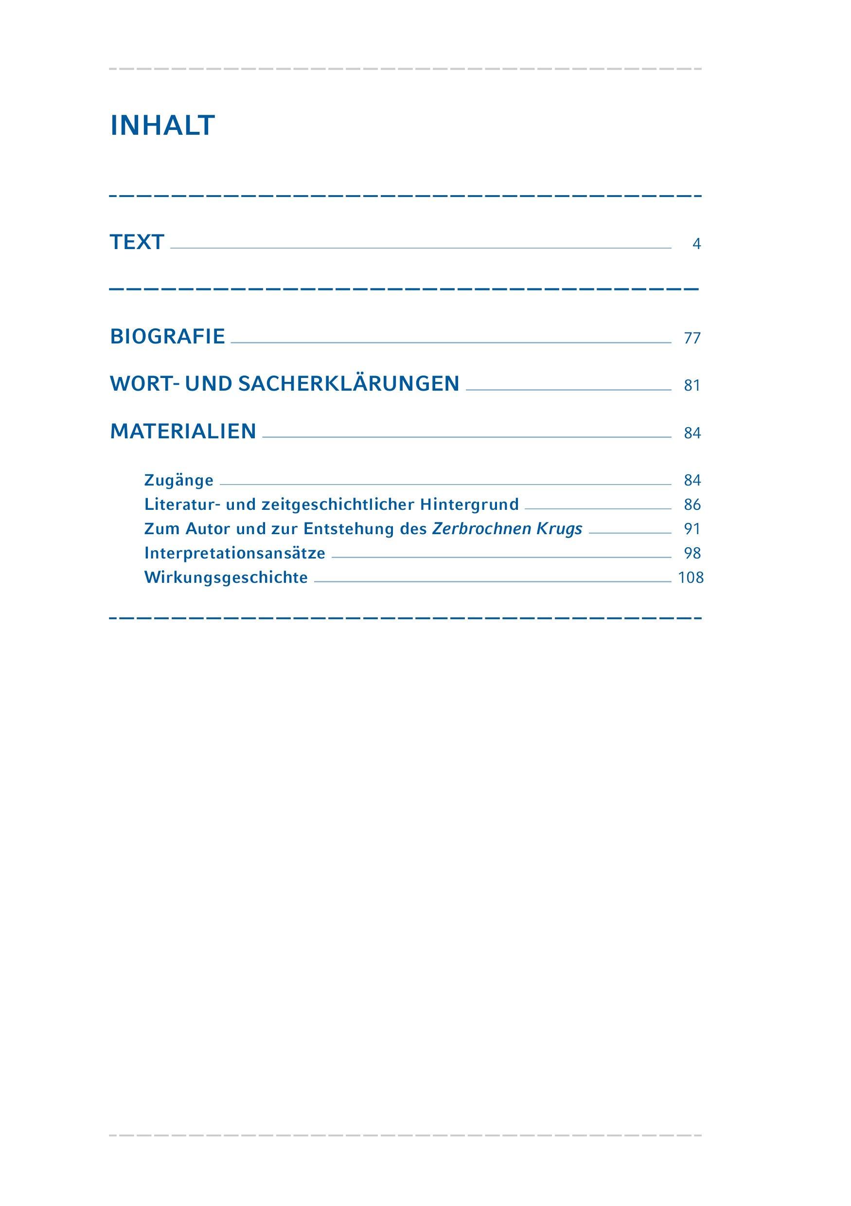 Beispielinhalt (Bild) Der zerbrochne Krug (Textausgabe mit Variant)