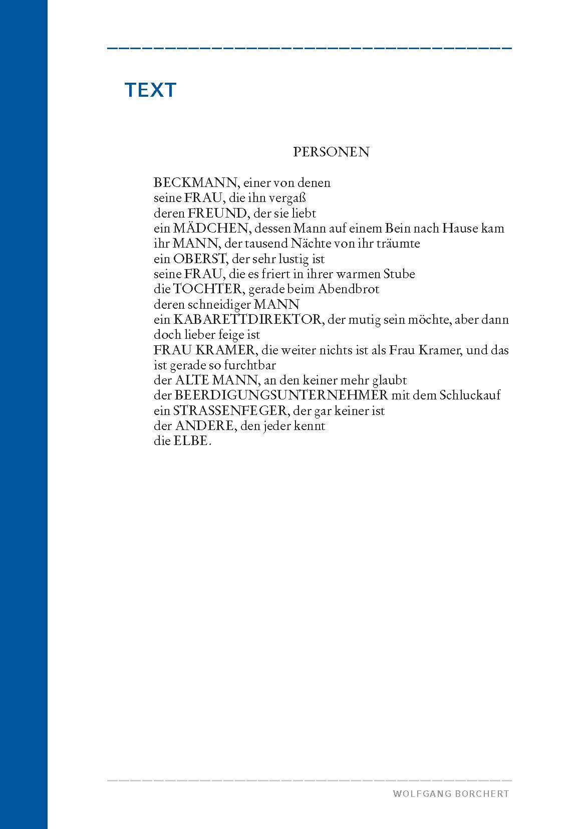 Beispielinhalt (Bild) Draußen vor der Tür (Textausgabe)