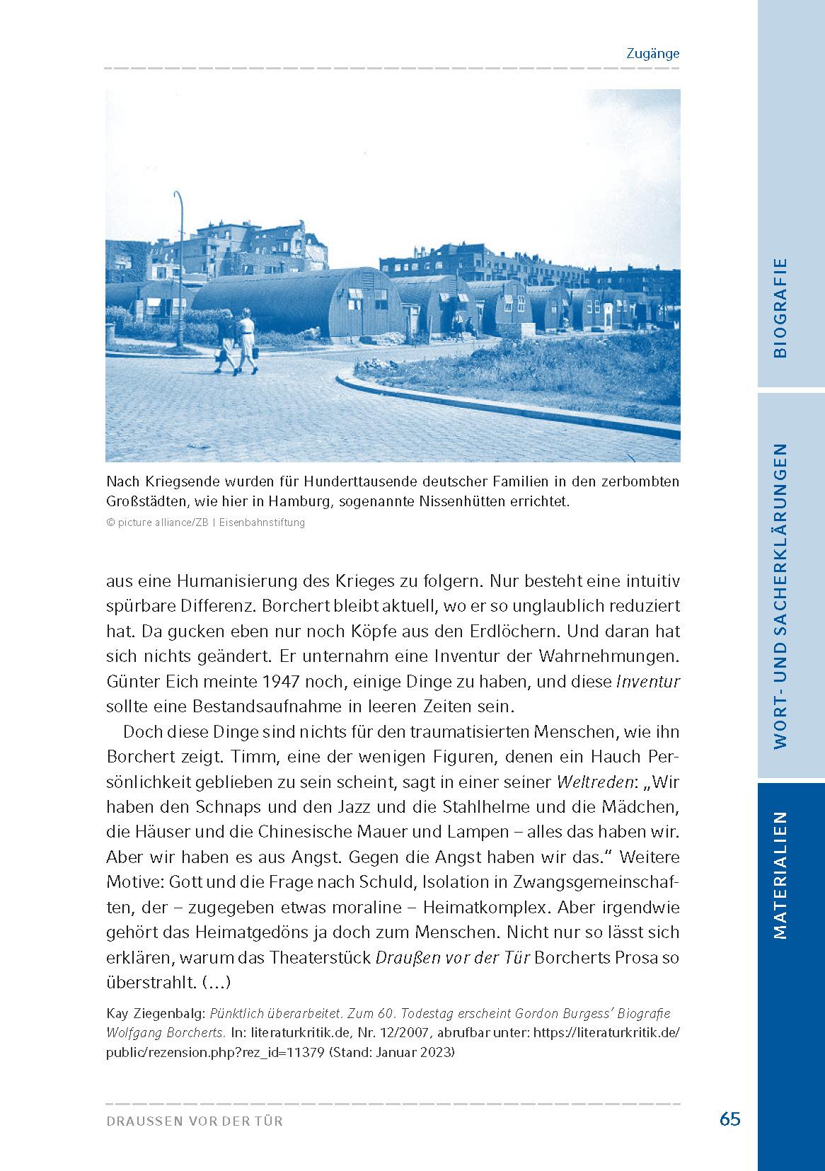 Beispielinhalt (Bild) Draußen vor der Tür (Textausgabe)