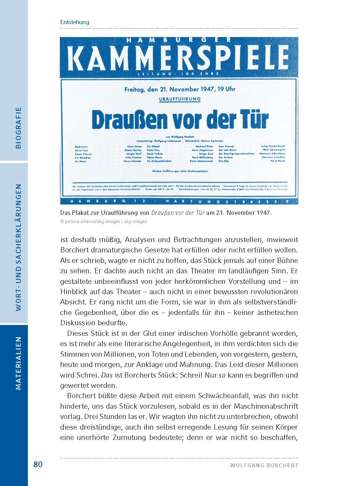 Beispielinhalt (Bild) Draußen vor der Tür (Textausgabe)