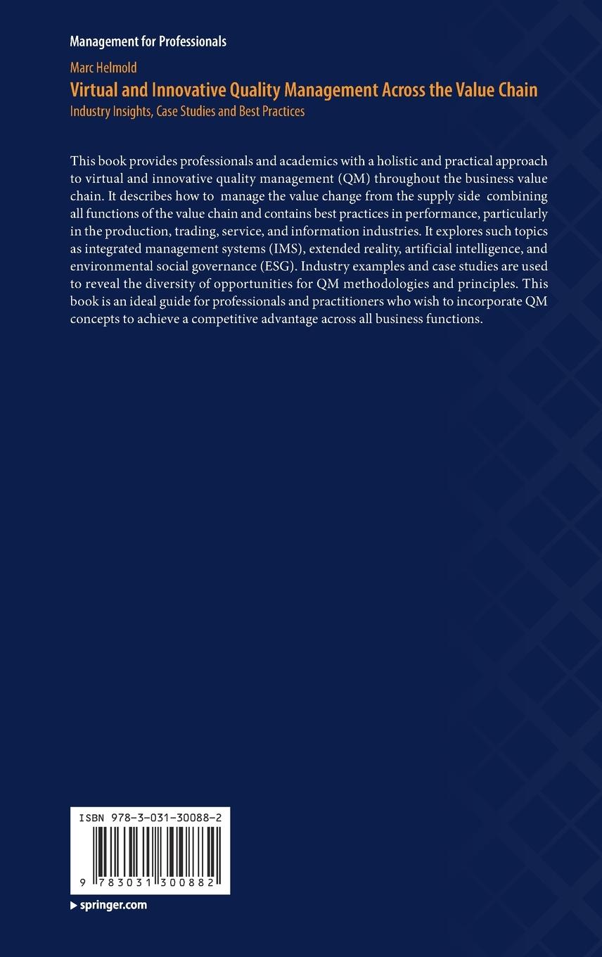 Rückseitencover Virtual and Innovative Quality Management Across the Value Chain