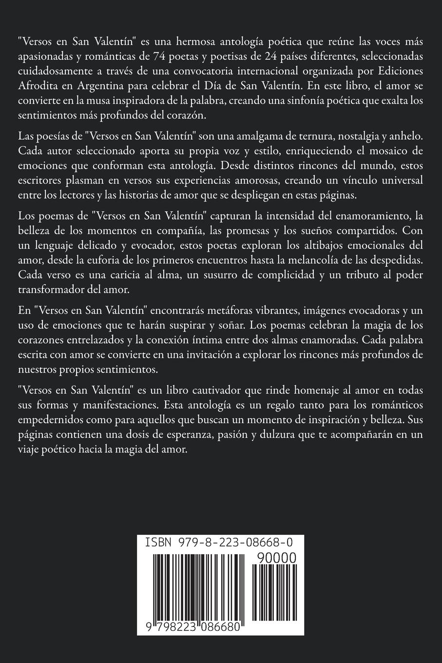 Rückseitencover Versos en San Valentín