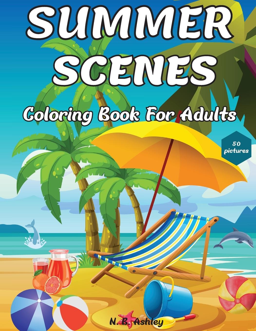 Vorderes Coverbild Summer Scenes Coloring Book for Adults