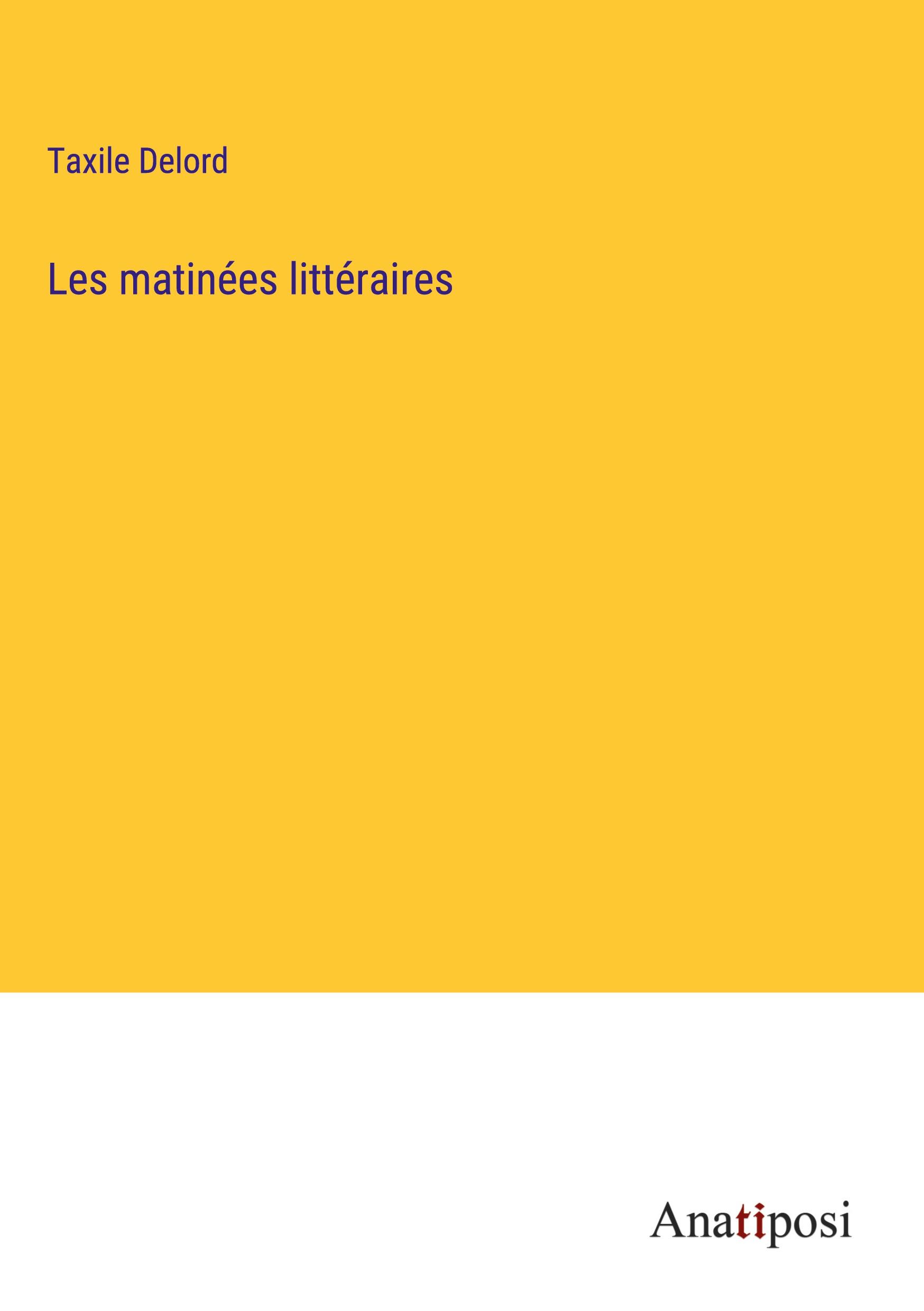 Vorderes Coverbild Les matinées littéraires