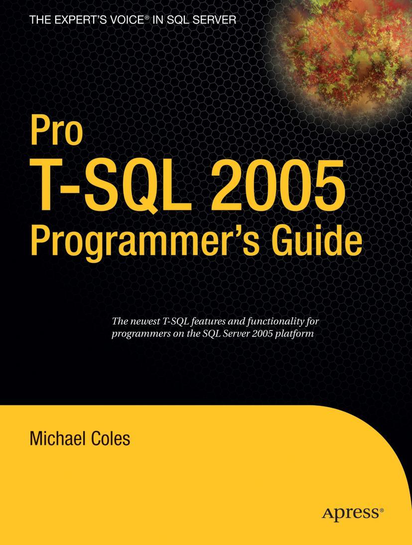 Vorderes Coverbild Pro T-SQL 2005 Programmer's Guide
