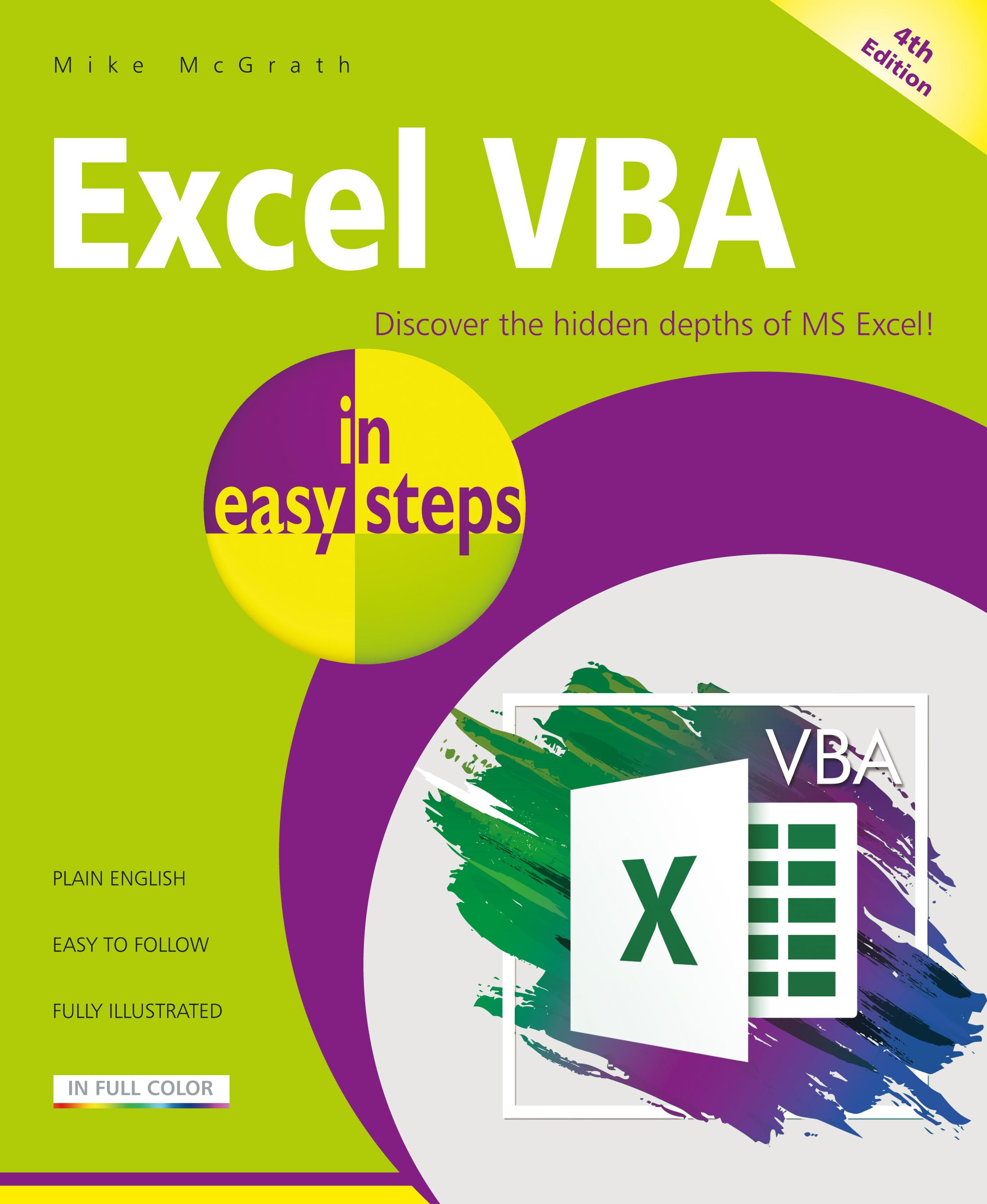 Vorderes Coverbild Excel VBA in Easy Steps