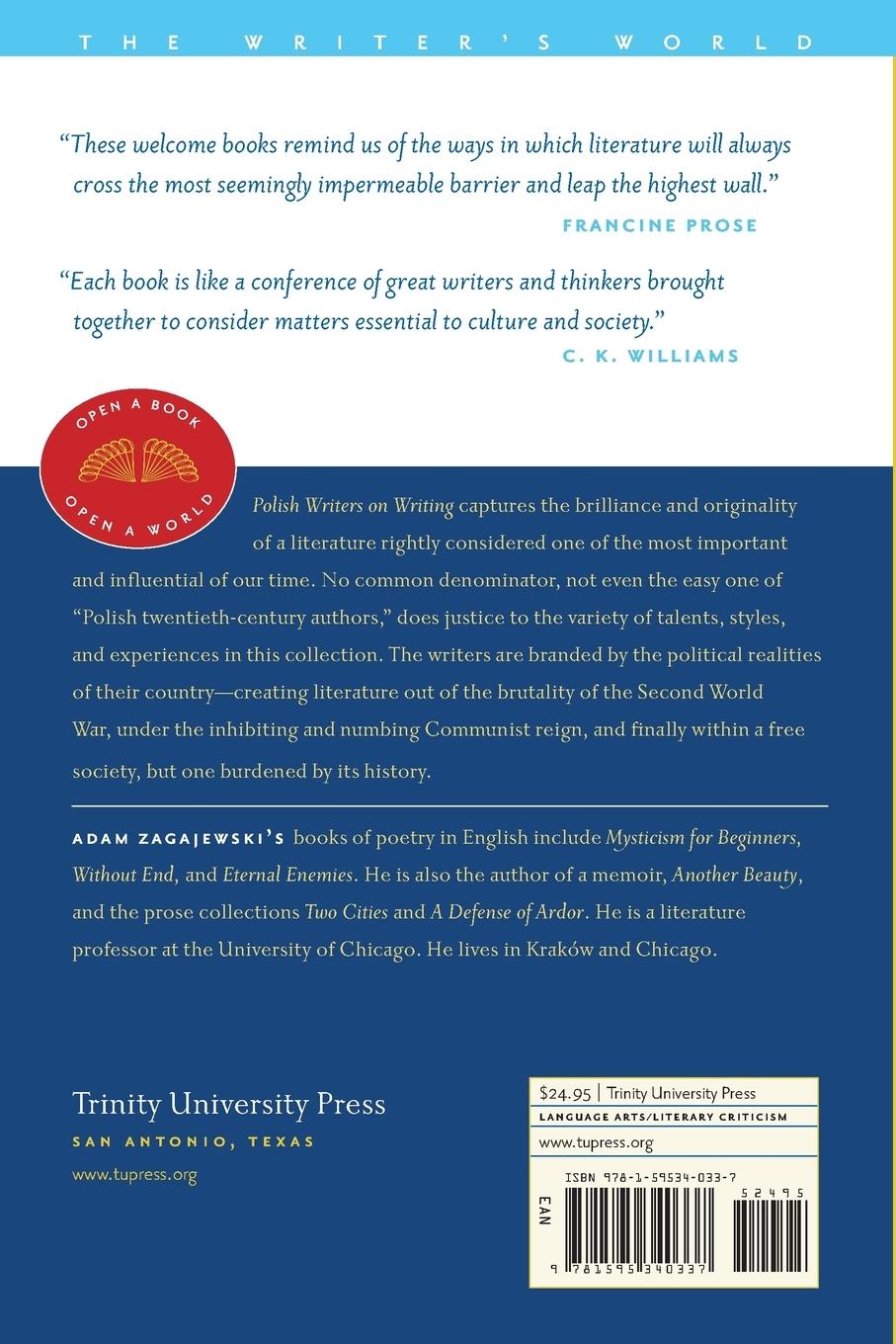 Rückseitencover Polish Writers on Writing