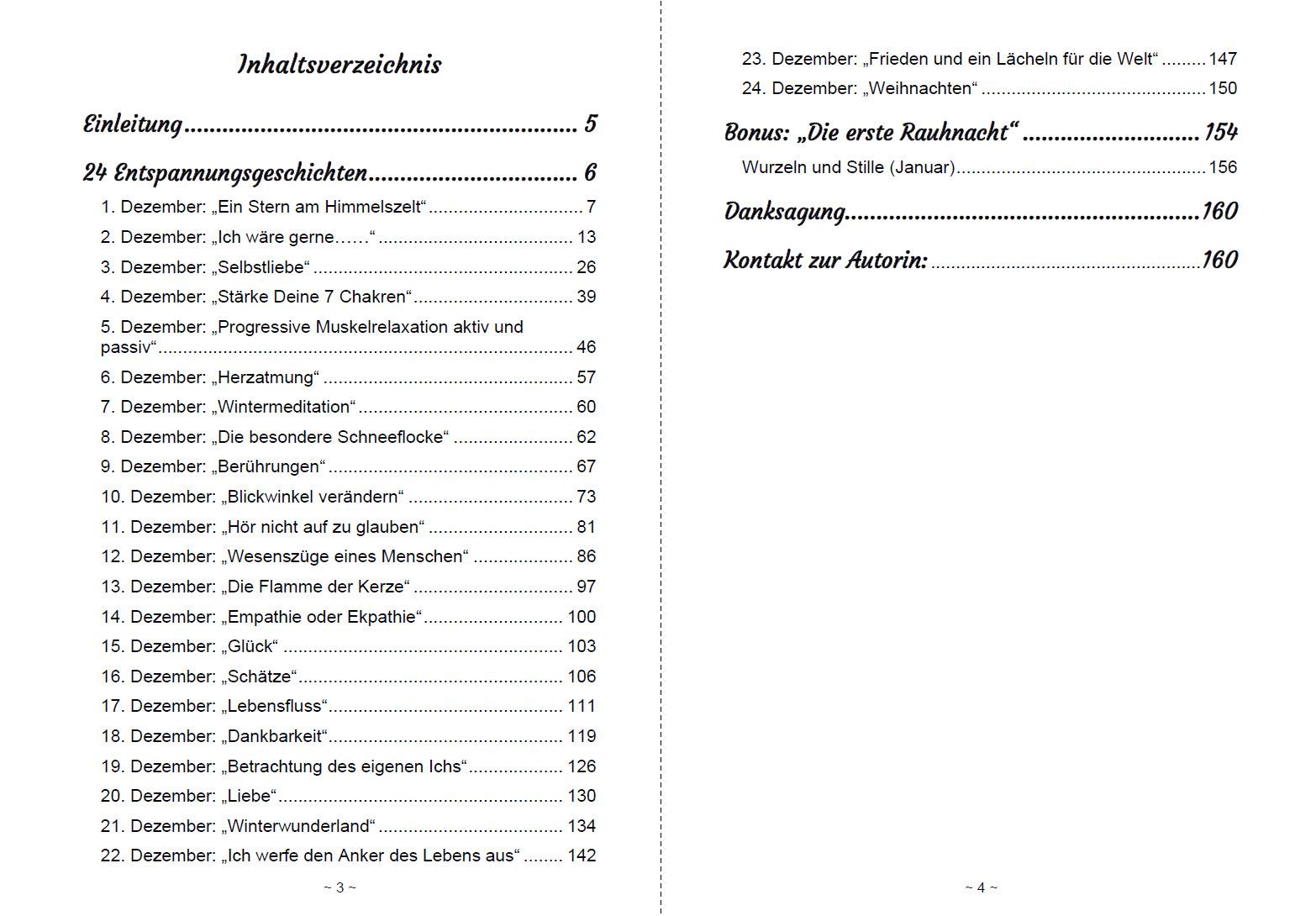 Beispielinhalt (Bild) 24 Entspannungsgeschichten als Adventskalender und mehr ...
