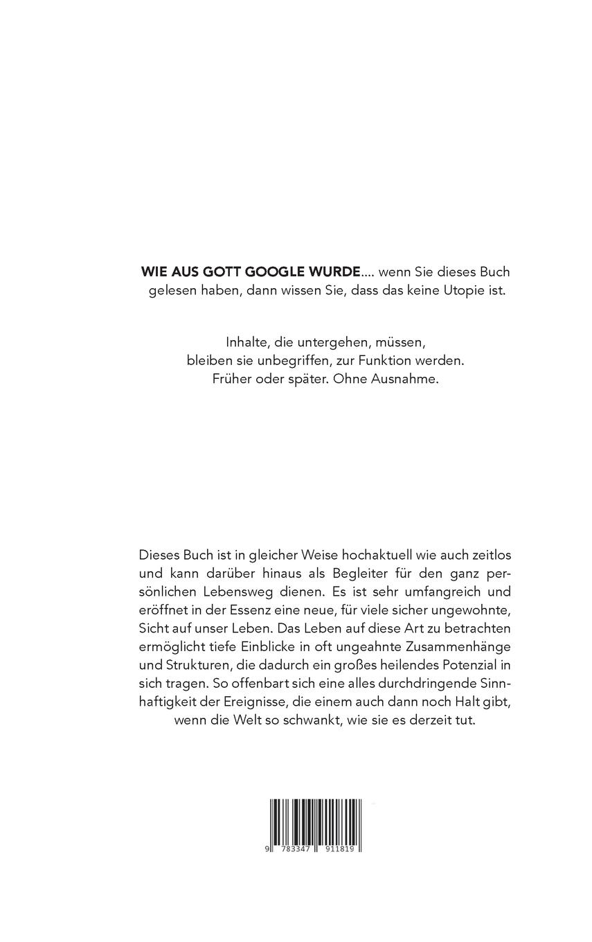 Rückseitencover Wie aus Gott Google wurde