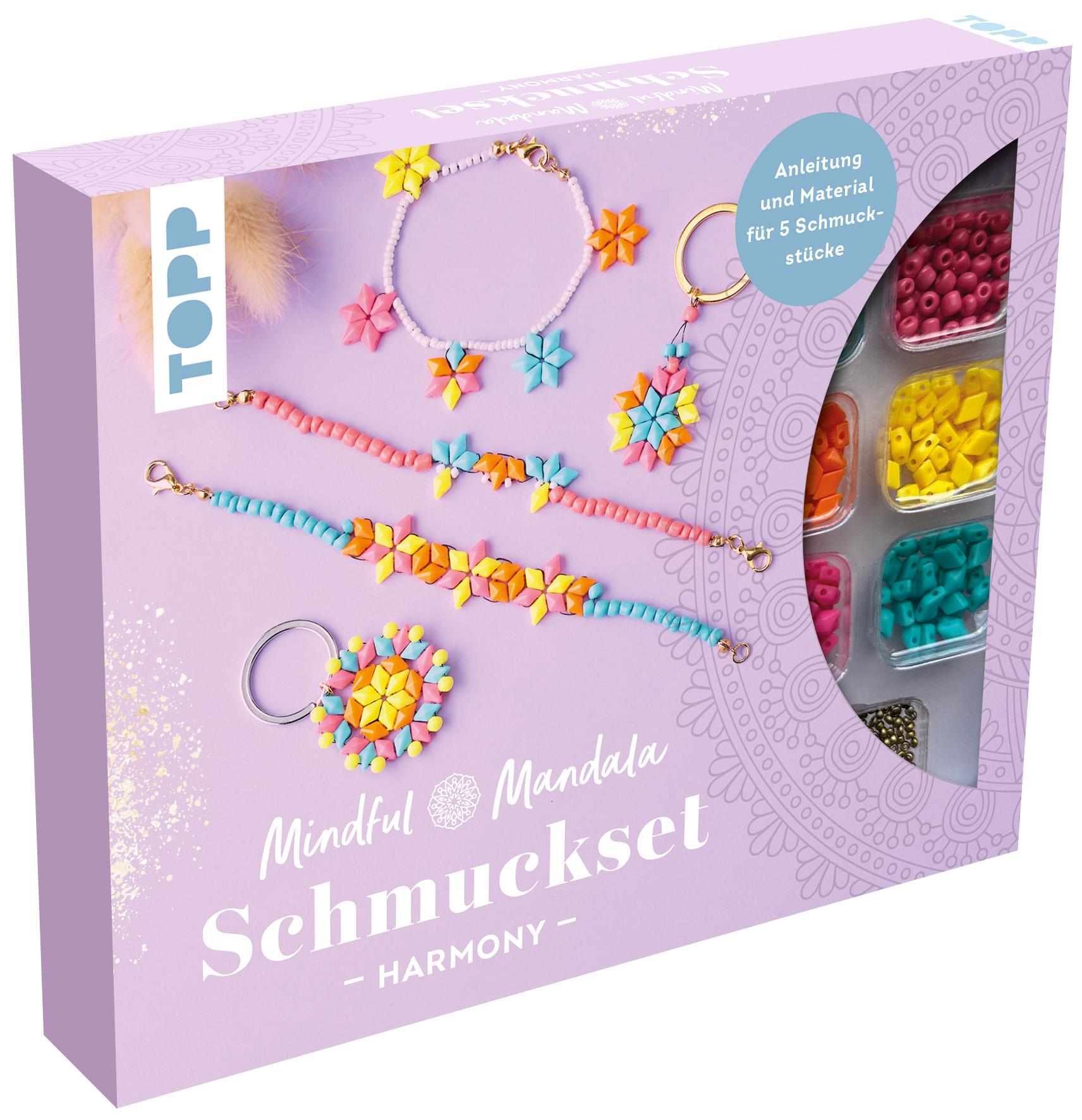 Vorderes Coverbild Mindful Mandala - Schmuckset Harmony. Mit Anleitung und Material für fünf Schmuckstücke
