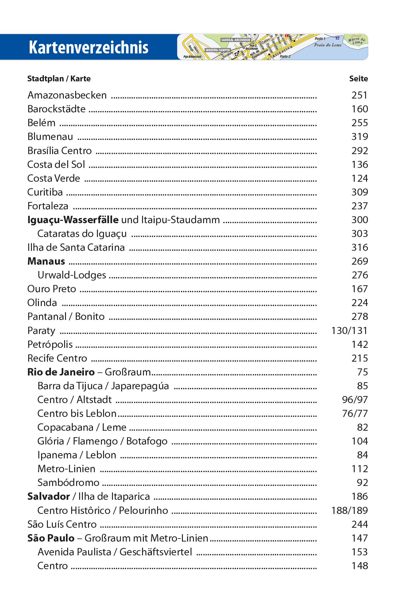 Beispielinhalt (Bild) Reise Know-How Reiseführer Brasilien kompakt