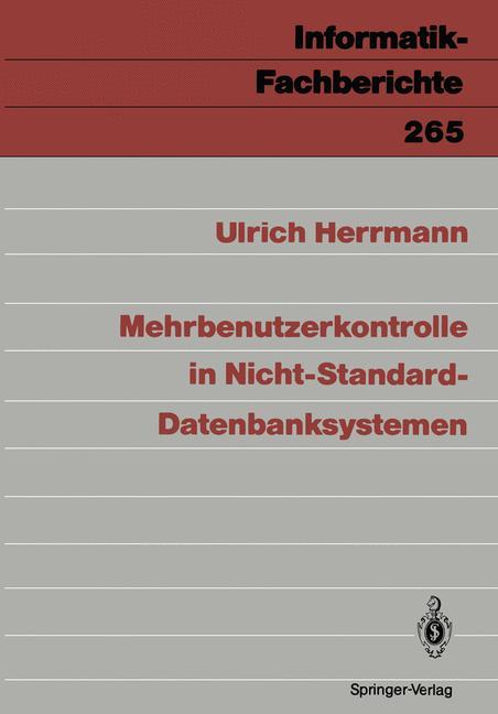 Vorderes Coverbild Mehrbenutzerkontrolle in Nicht-Standard-Datenbanksystemen