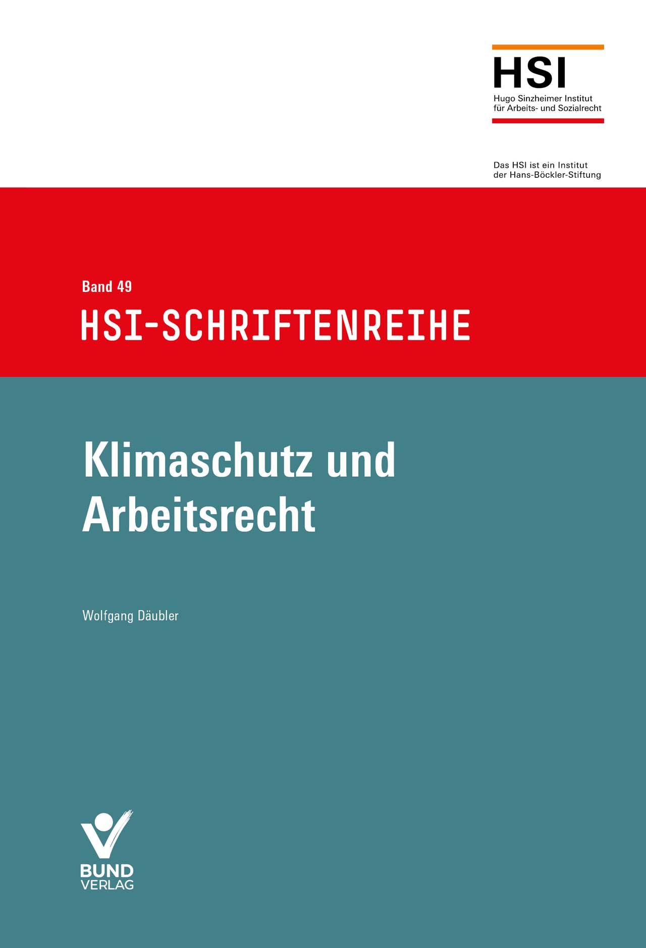 Vorderes Coverbild Klimaschutz und Arbeitsrecht