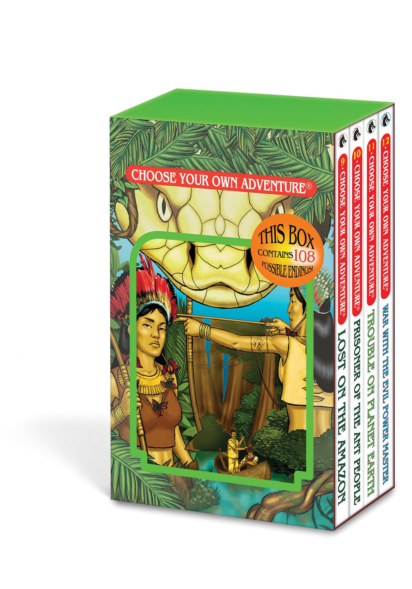 Vorderes Coverbild Choose Your Own Adventure 4-Book Boxed Set #3 (Lost on the Amazon, Prisoner of the Ant People, Trouble on Planet Earth, War with the Evil Power Master)