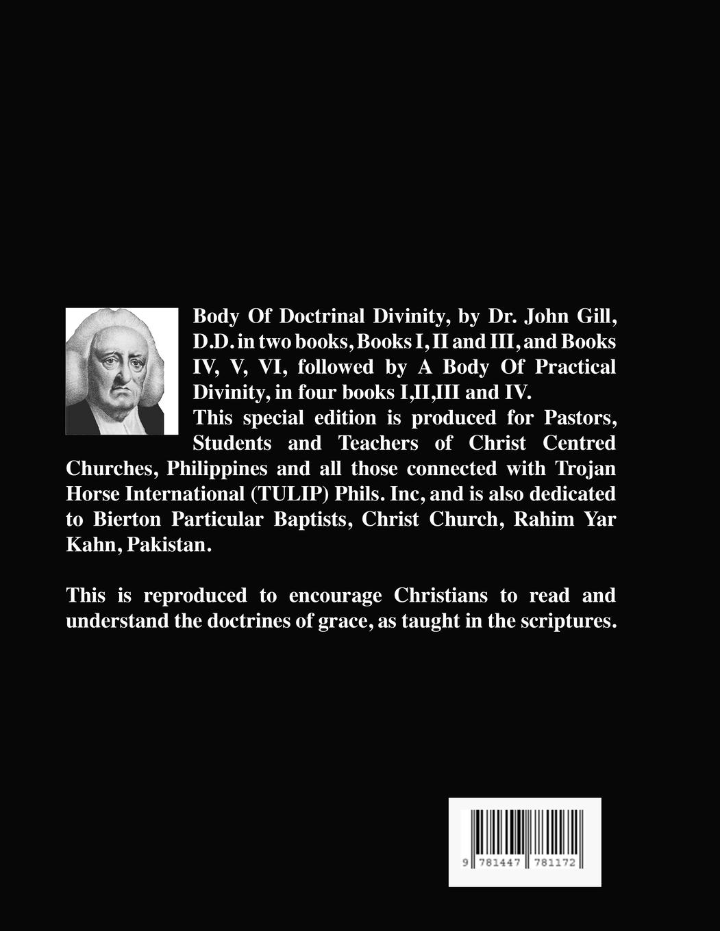 Rückseitencover A Body Of Doctrinal Divinity, Books I,II and III, By Dr. John Gill D.D.