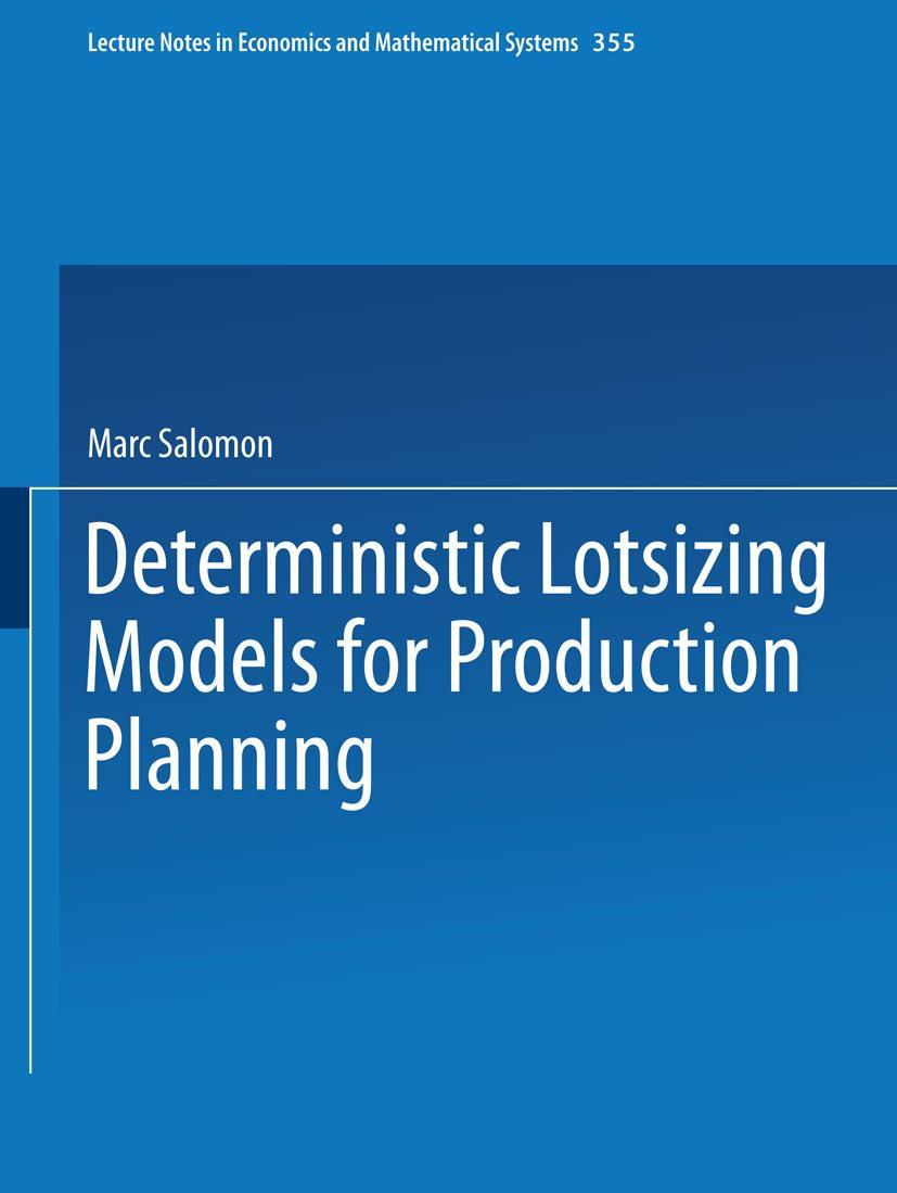 Vorderes Coverbild Deterministic Lotsizing Models for Production Planning
