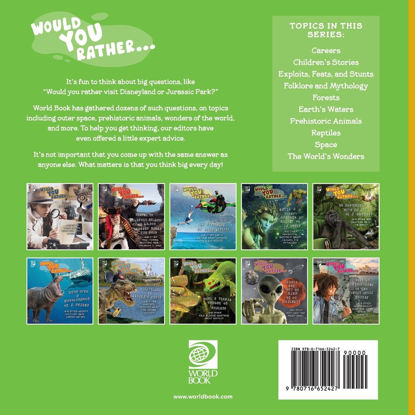 Rückseitencover Would You Rather...  Visit Disneyland or Jurassic Park? ...and other mammoth questions about prehistoric animals