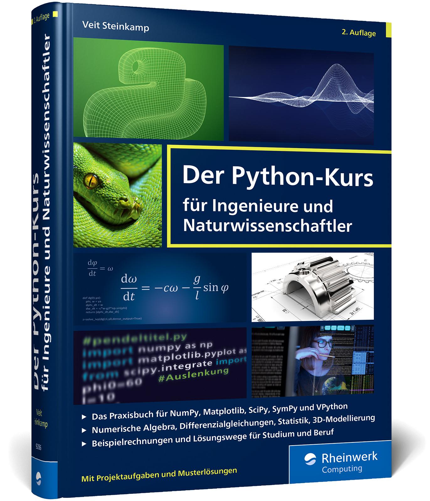 Vorderes Coverbild Der Python-Kurs für Ingenieure und Naturwissenschaftler