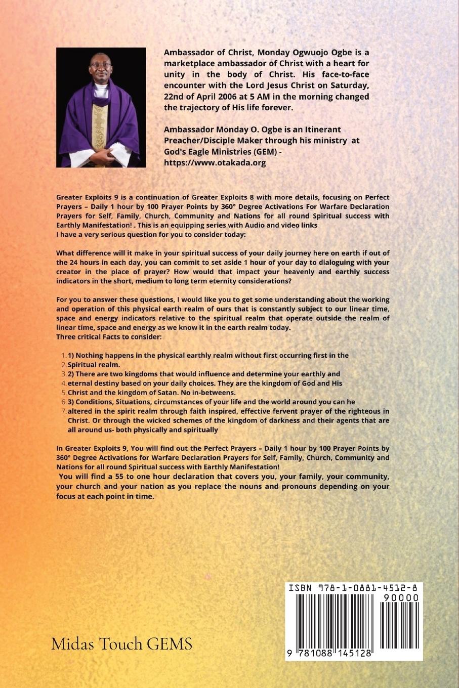 Rückseitencover Greater Exploits - 9 Perfect Prayers - Daily 1 hour by 100 Prayer Points by 360° Degree Activate