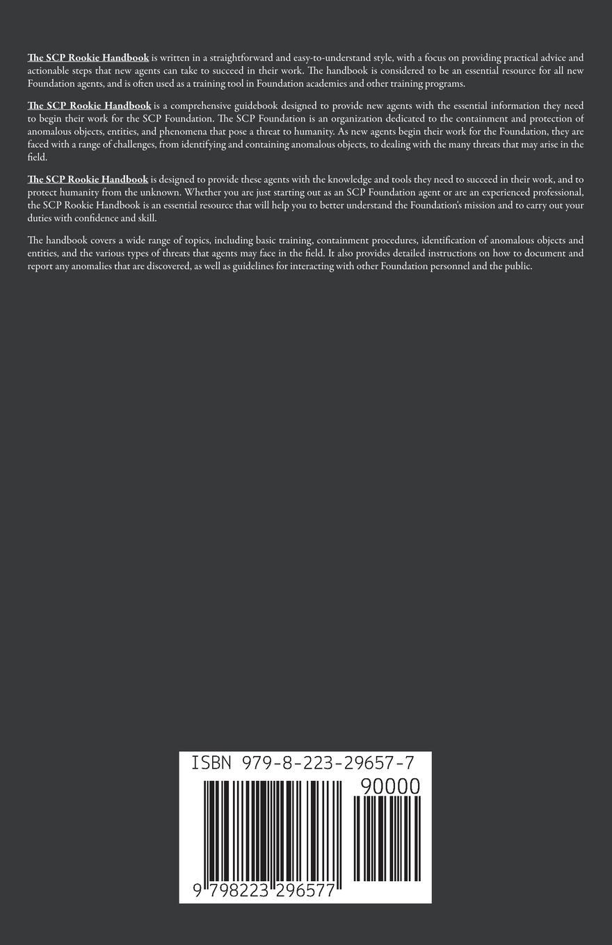 Rückseitencover SCP Foundation Rookie Handbook