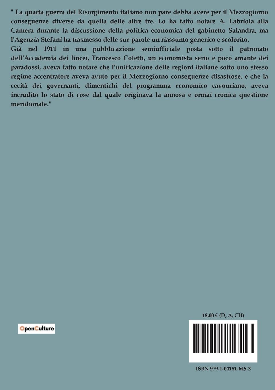 Rückseitencover La questione meridionale