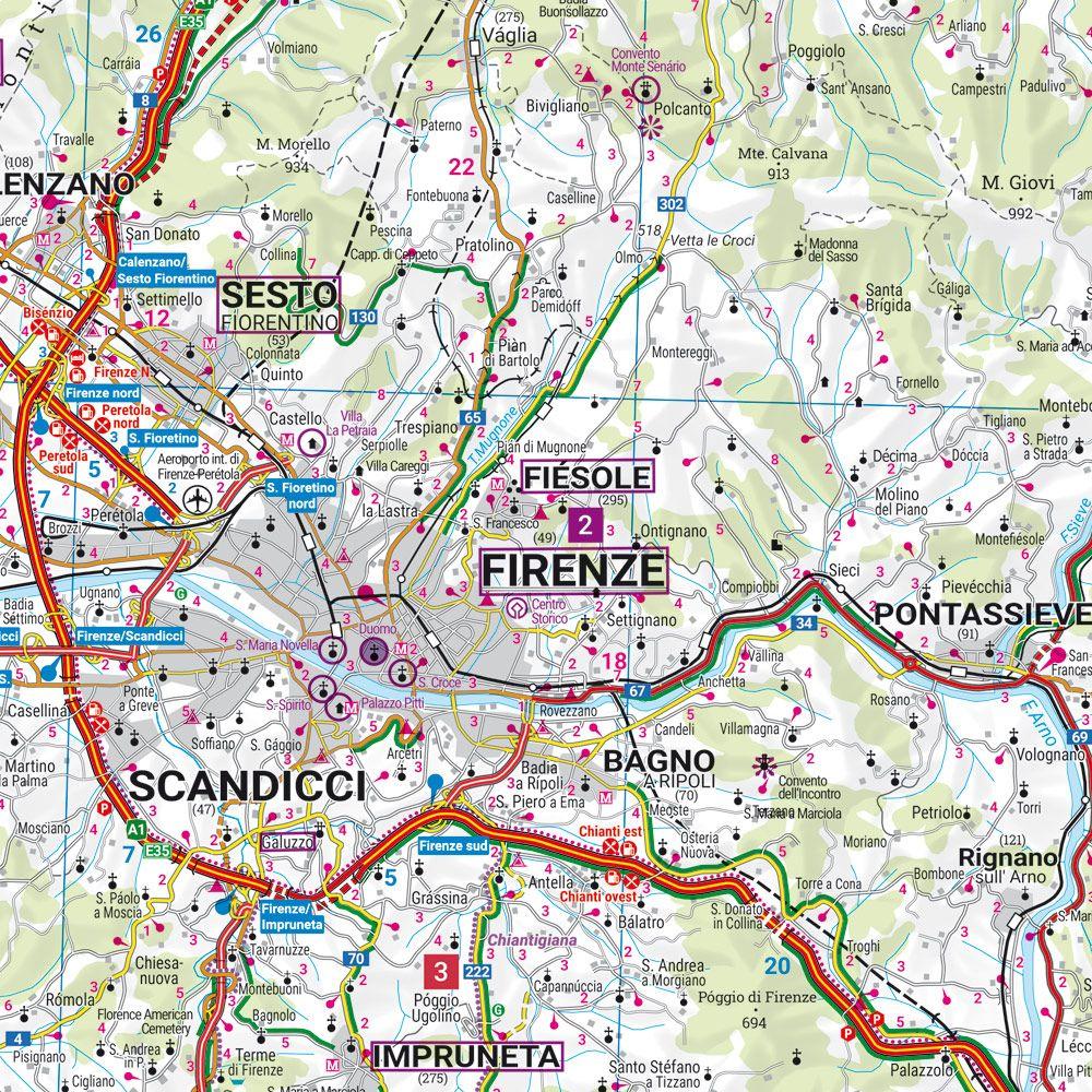 Beispielinhalt (Bild) freytag & berndt Straßenkarte Toskana 1:150.000