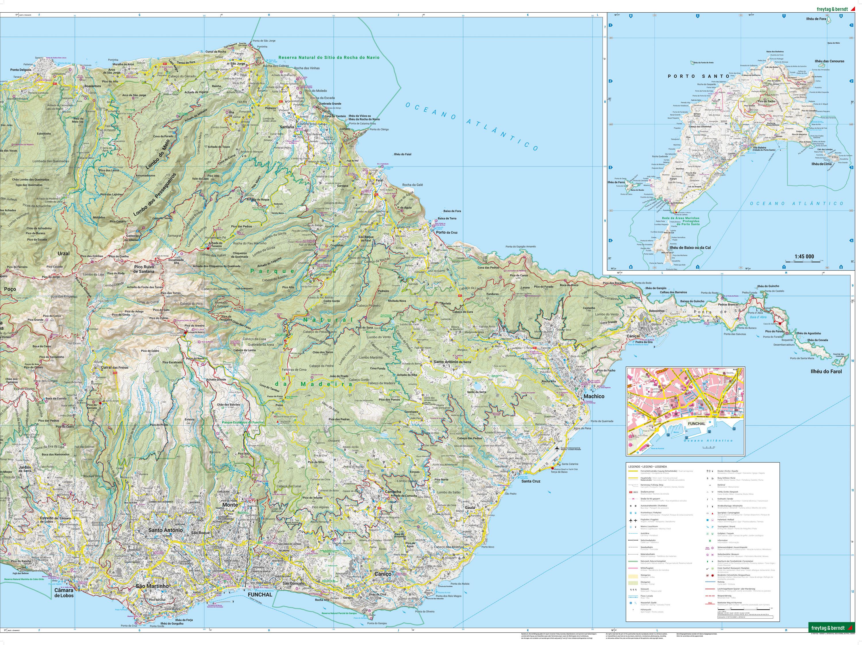 Beispielinhalt (Bild) Madeira, Wander- und Freizeitkarte 1:30.000, freytag & berndt