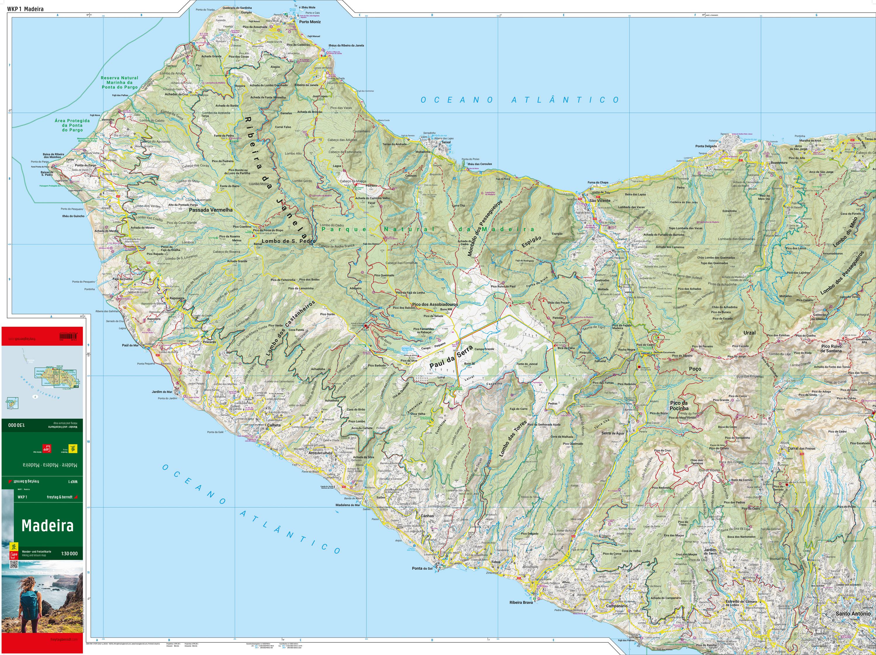 Beispielinhalt (Bild) Madeira, Wander- und Freizeitkarte 1:30.000, freytag & berndt