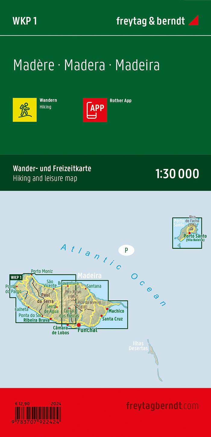 Rückseitencover Madeira, Wander- und Freizeitkarte 1:30.000, freytag & berndt