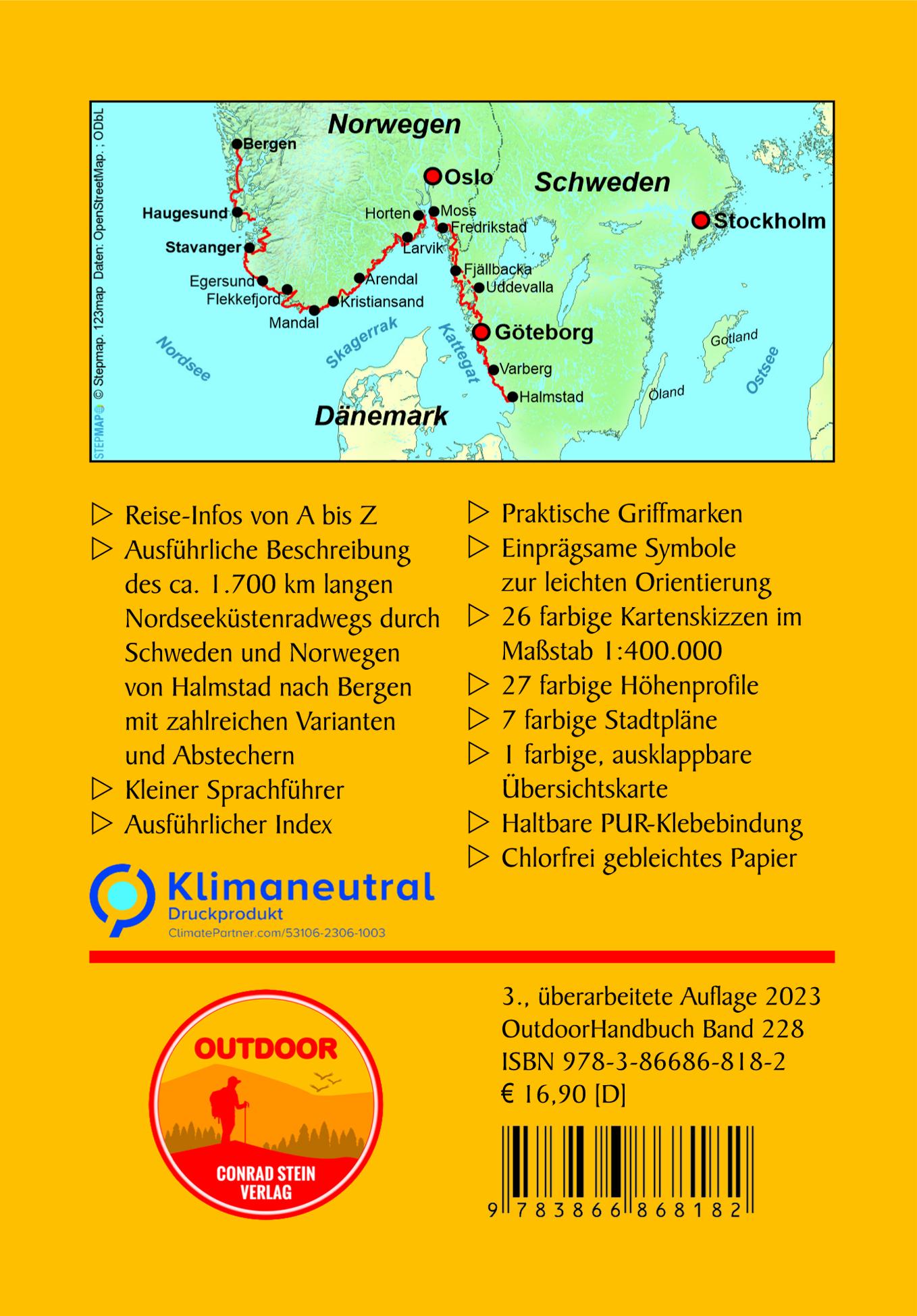 Rückseitencover Schweden/Norwegen: Nordseeküstenradweg