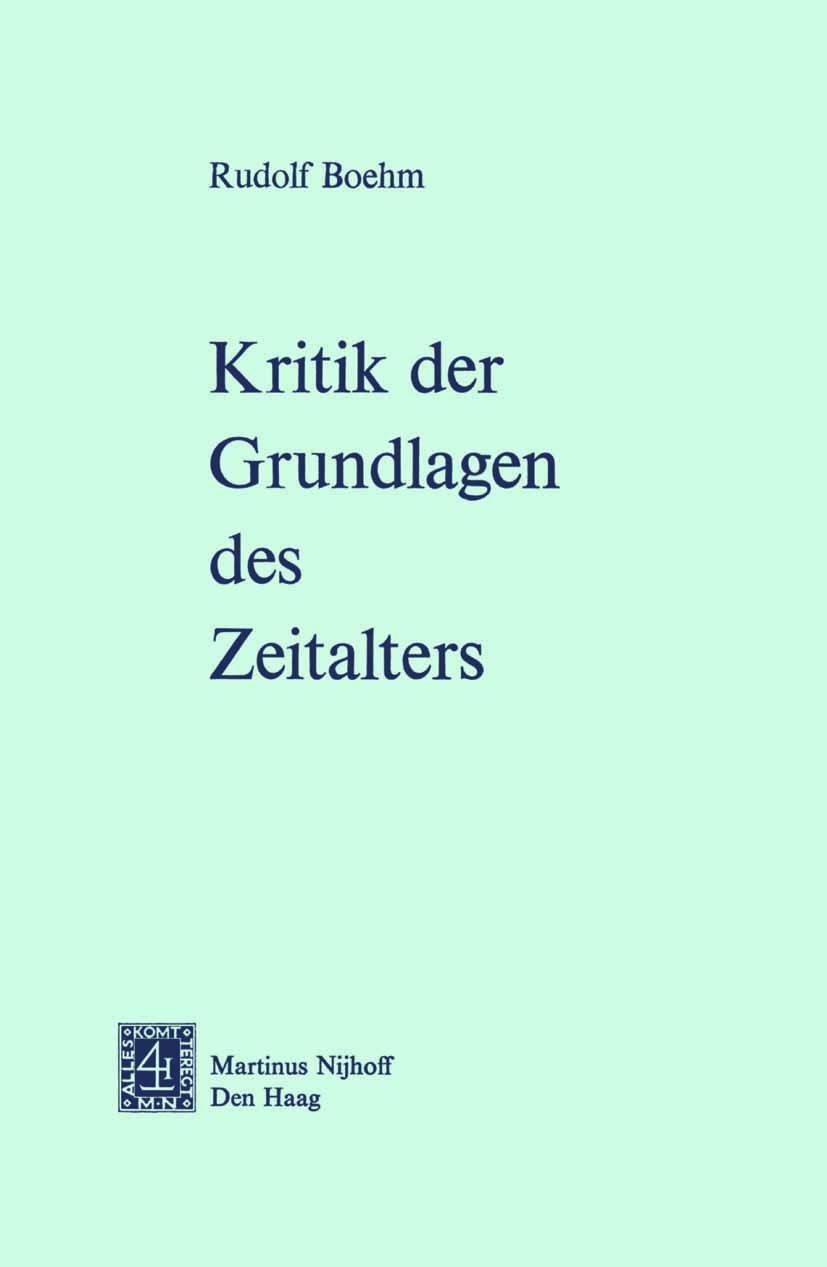 Vorderes Coverbild Kritik der Grundlagen des Zeitalters