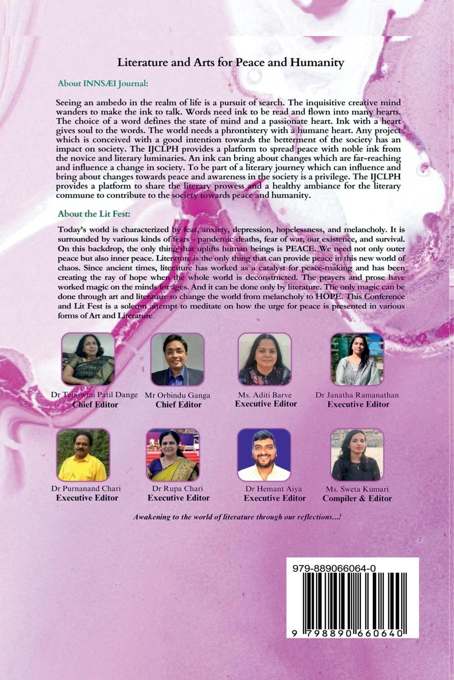 Rückseitencover Literature and Arts for Peace and Humanity