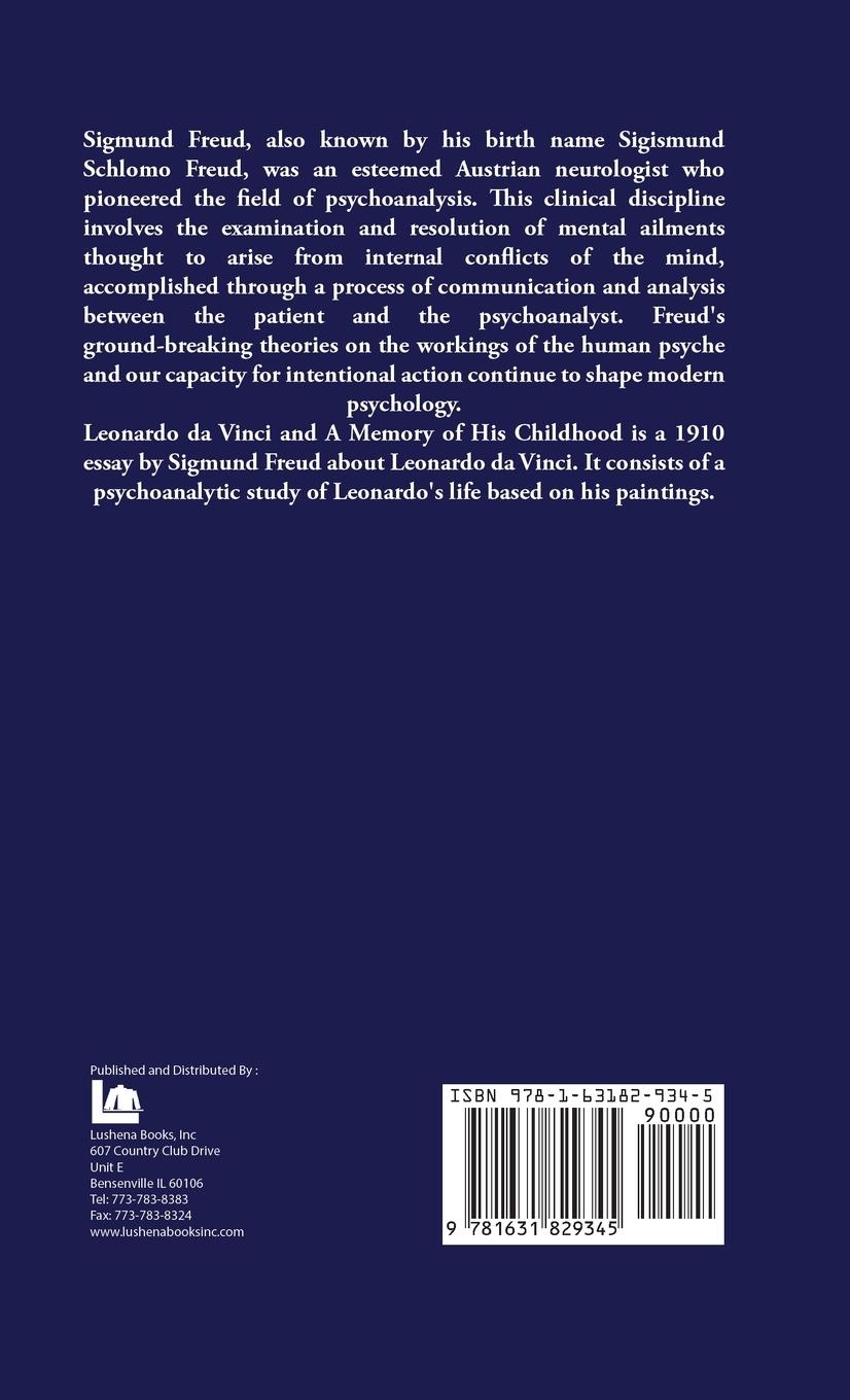 Rückseitencover Leonardo Da Vinci A Psychosexual Study of an Infantile Reminiscence