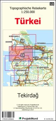 Vorderes Coverbild Tekirdag - Topographische Reisekarte 1:250.000 Türkei (Blatt 13)