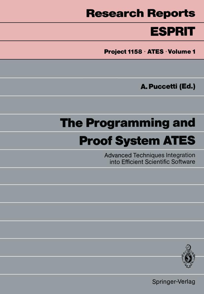 Vorderes Coverbild The Programming and Proof System ATES