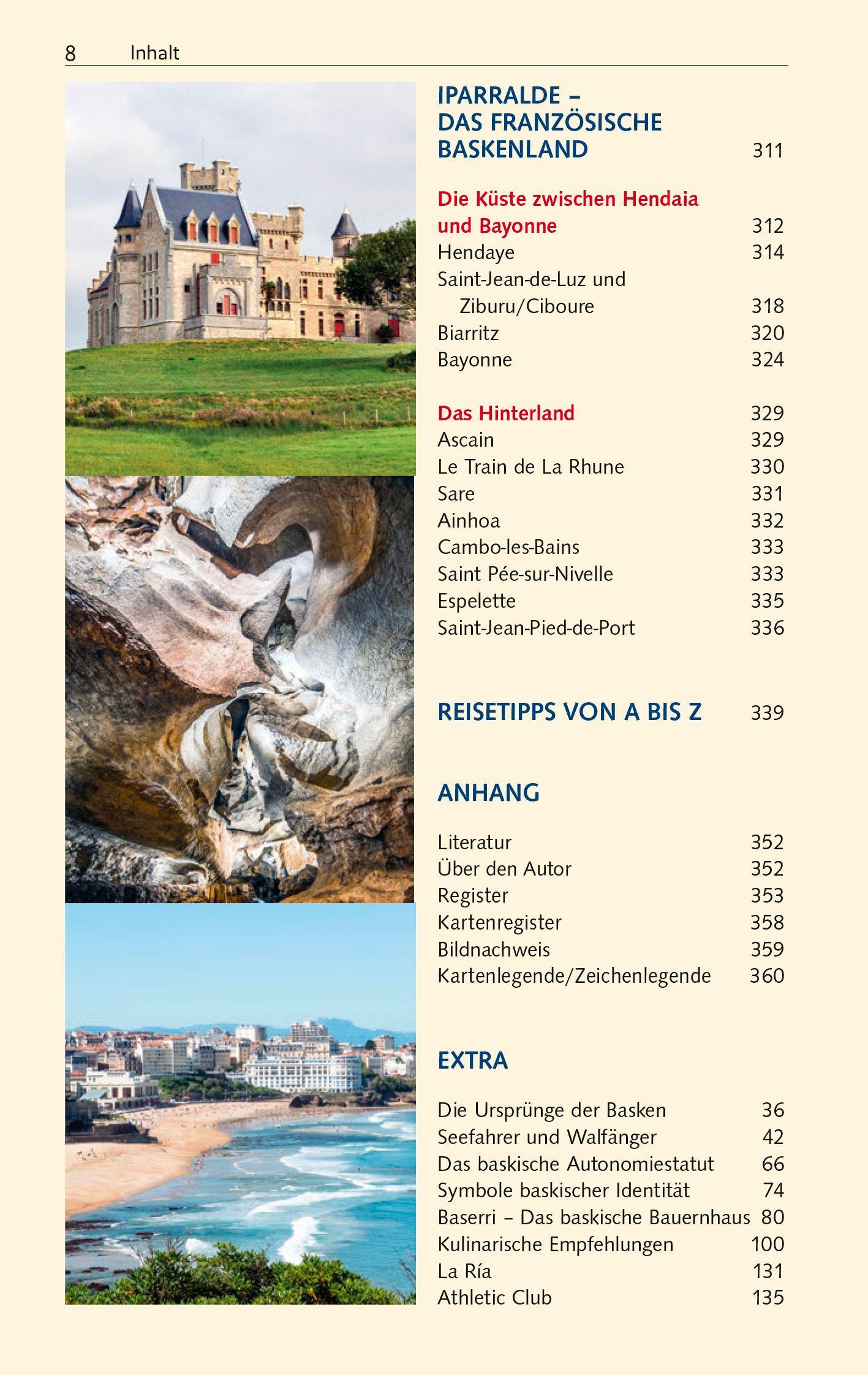 Beispielinhalt (Bild) TRESCHER Reiseführer Baskenland