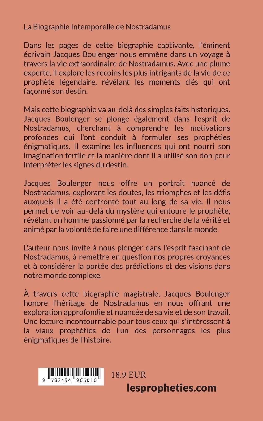 Rückseitencover Biographie de Nostradamus