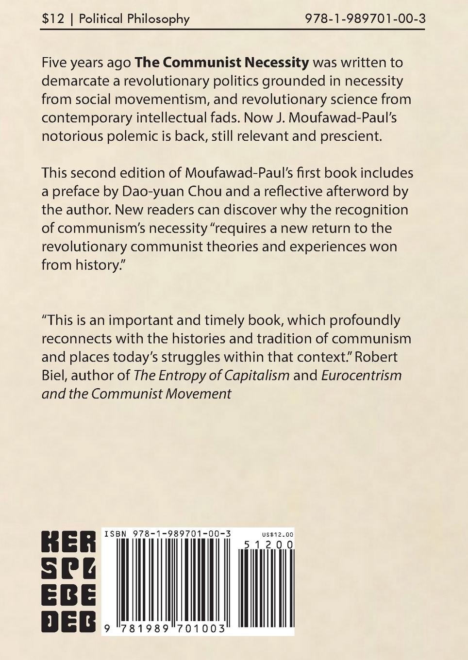 Rückseitencover The Communist Necessity