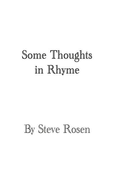 Vorderes Coverbild Some Thoughts in Rhyme