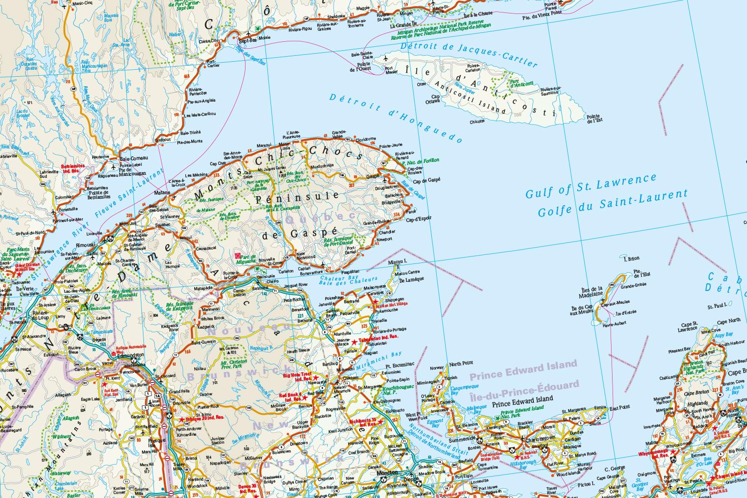 Beispielinhalt (Bild) Reise Know-How Landkarte Kanada Ost / East Canada (1:1.900.000)