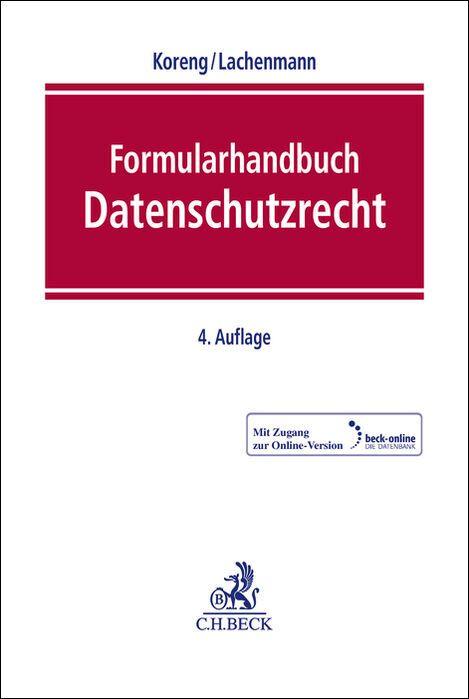 Vorderes Coverbild Formularhandbuch Datenschutzrecht
