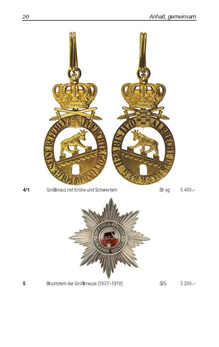 Beispielinhalt (Bild) Deutsche Orden und Ehrenzeichen 1800 - 1945
