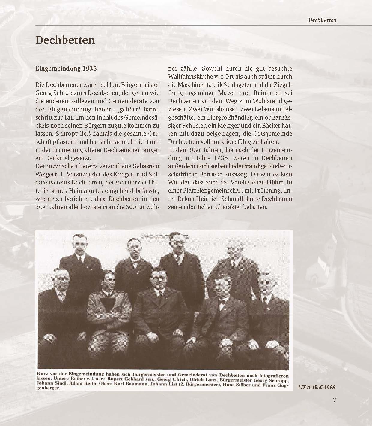 Beispielinhalt (Bild) Dechbetten, Ziegetsdorf und Königswiesen