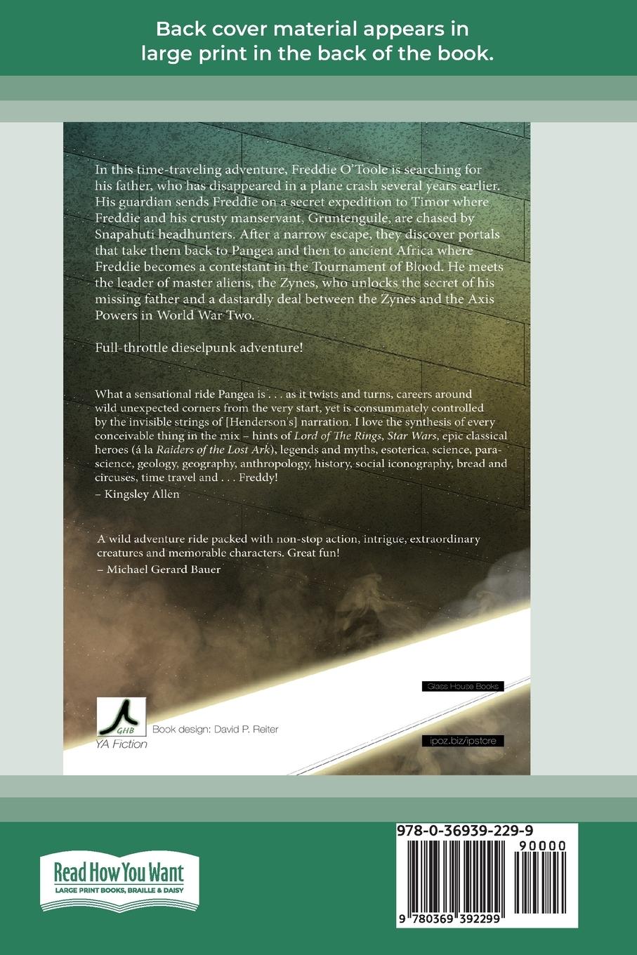 Rückseitencover Pangea, and almost back [Large Print 16pt]