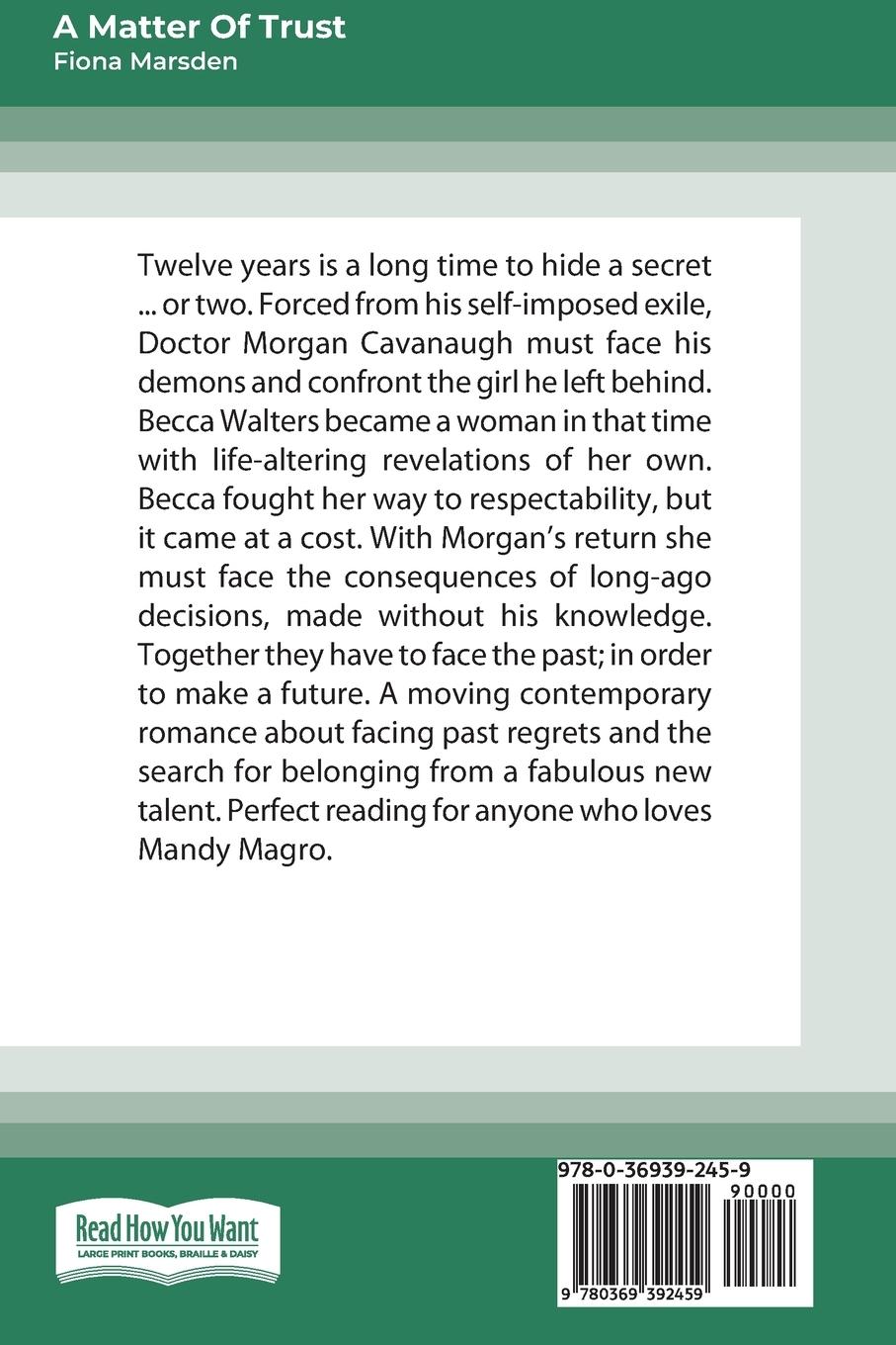 Rückseitencover A Matter of Trust [Large Print 16pt]