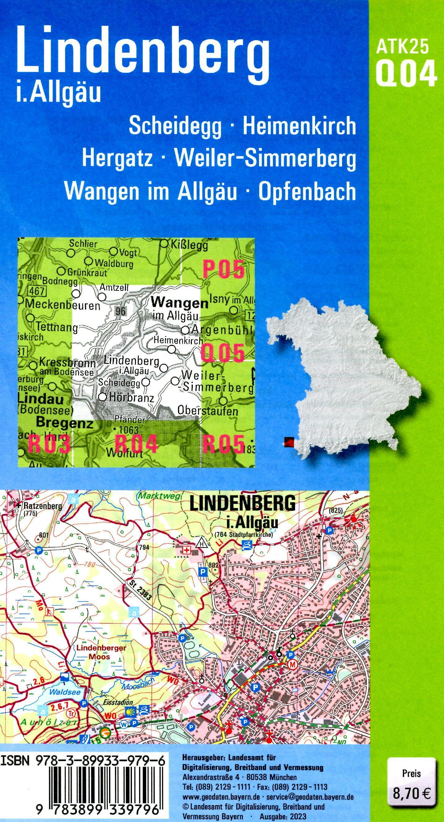Beispielinhalt (Bild) ATK25-Q04 Lindenberg i.Allgäu (Amtliche Topographische Karte 1:25000)